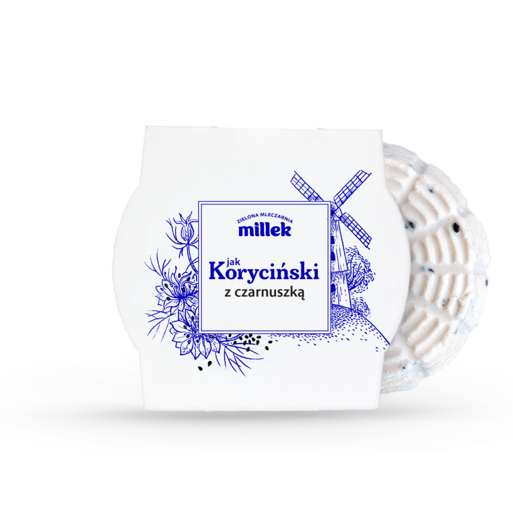 Millek kościński z czarnuszką, sery roślinne z migdałów